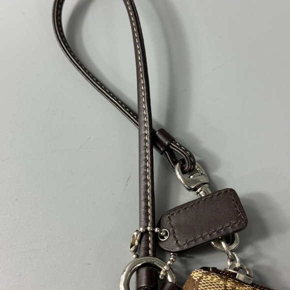 Coach Brown Canvas CC Monogram Wristlet - Picture 8 of 9